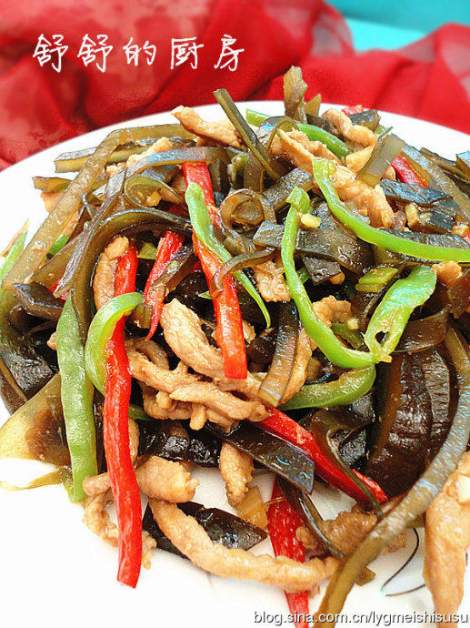 蚝油肉丝炒海带
