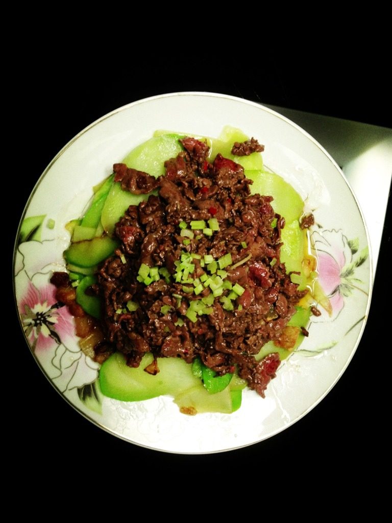 芥兰菜头炒牛肉