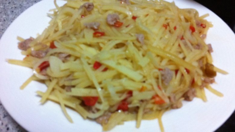 酸辣肉末土豆丝