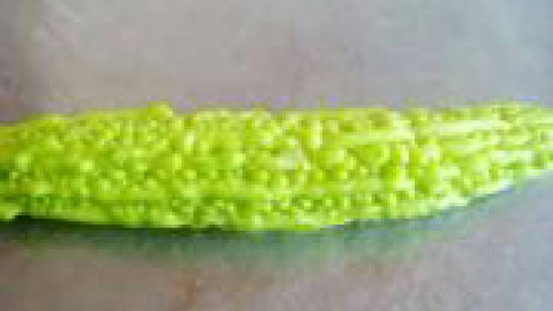 蜂蜜苦瓜,肉多的苦瓜一根。洗净。