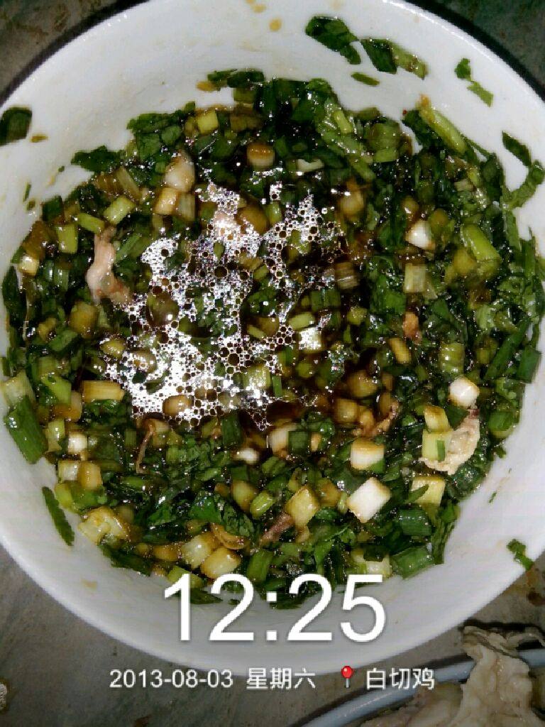 白切鸡,葱油味汁料