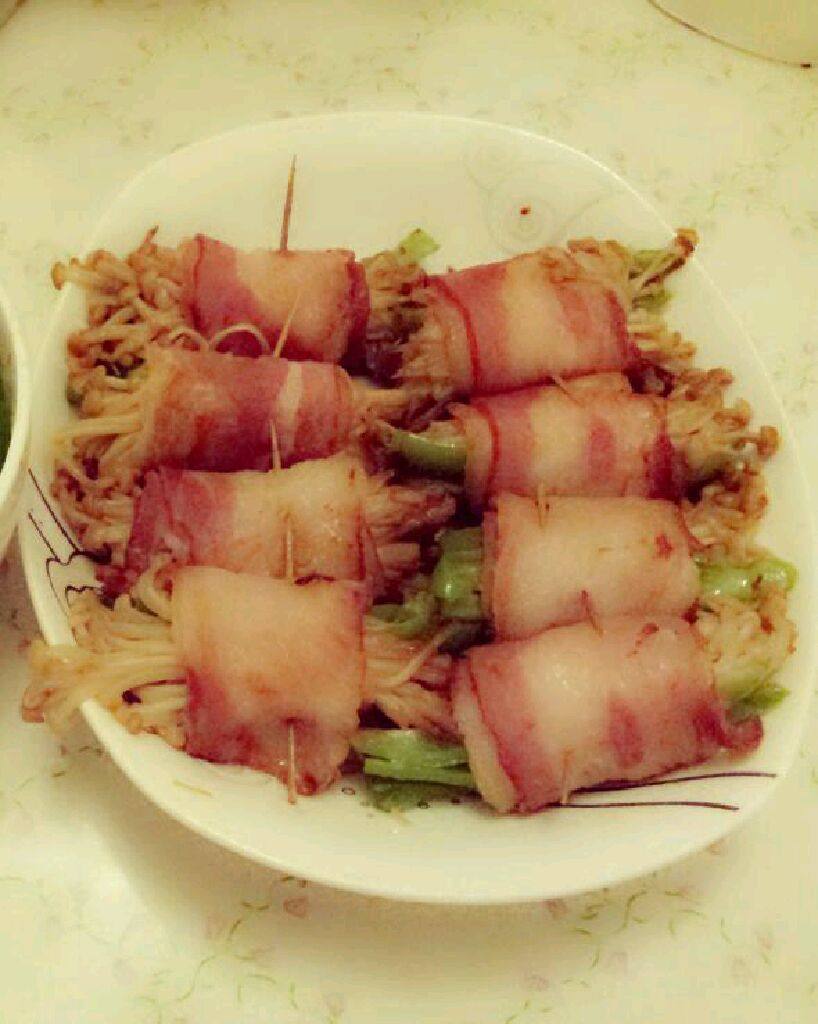 培根金针菇卷
