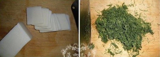 海苔香煎年糕,手工年糕切成薄片，海苔切碎
