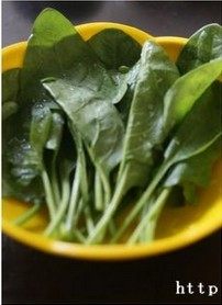 菠菜拖叶子,菠菜洗净取叶片备用