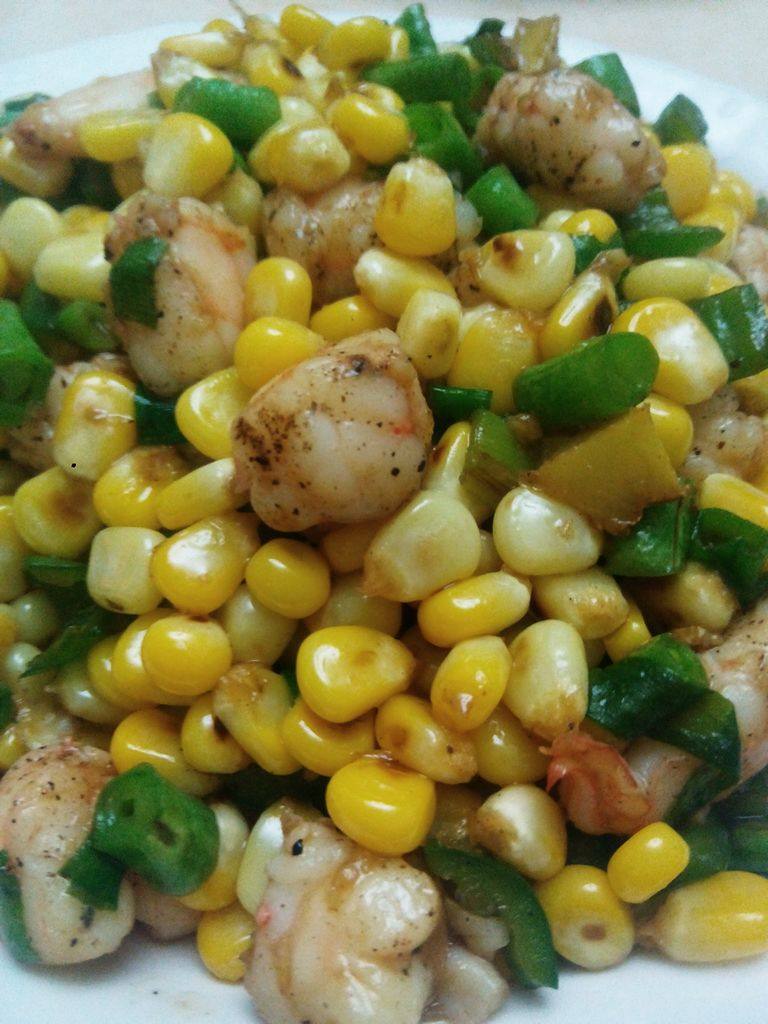 虾仁炒豆角玉米