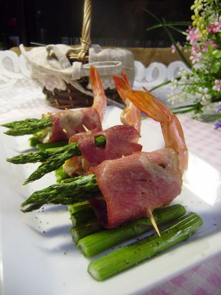 培根大虾卷