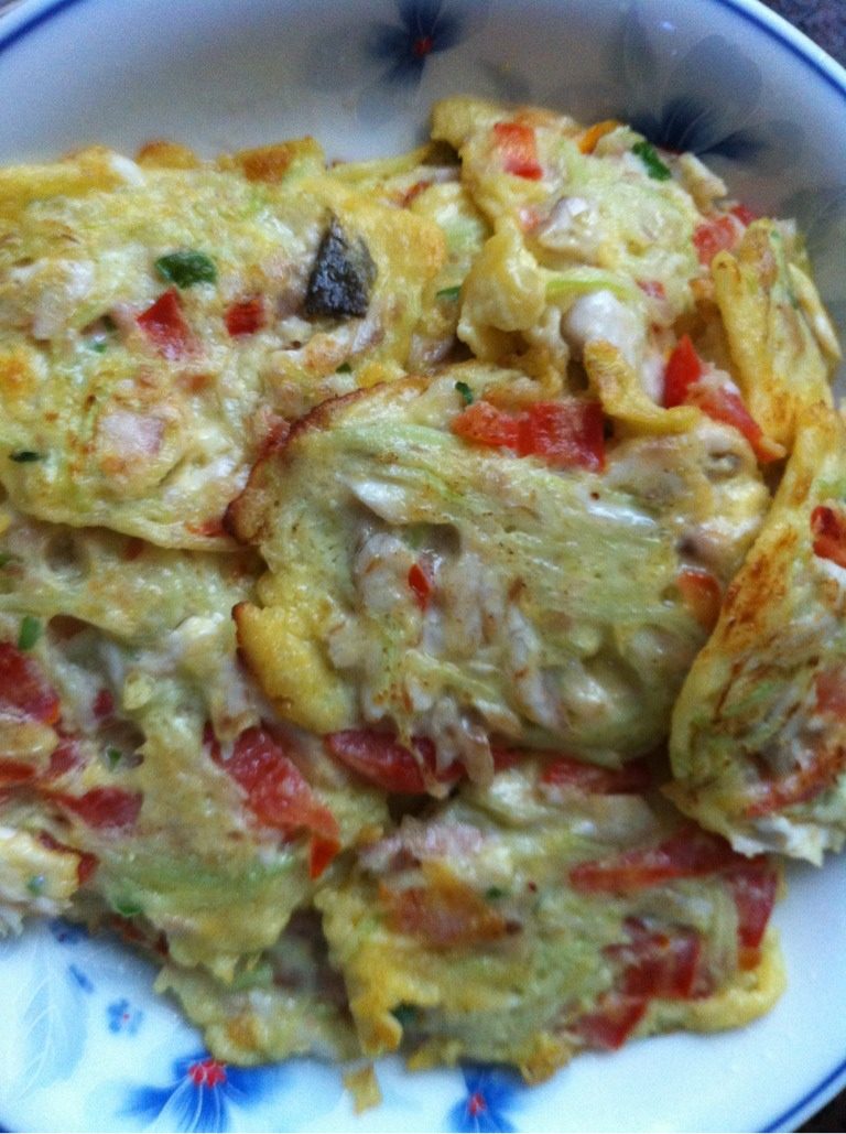 鱼肉蔬菜蛋饼