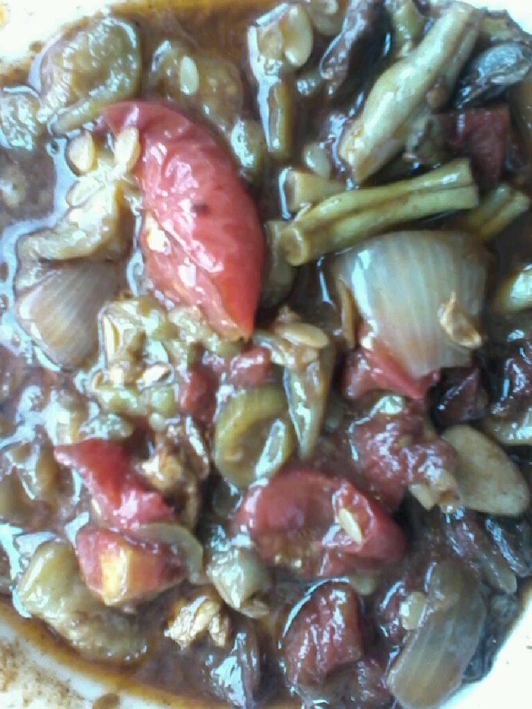 番茄豆角洋葱炒肉片