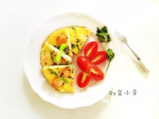 芦笋虾仁蛋饼—口感松软，补充丰富的蛋白质