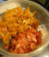 韩式辣酱爆双丁,鸡肉，猪肉切丁