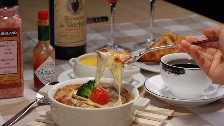 蘑菇培根焗饭