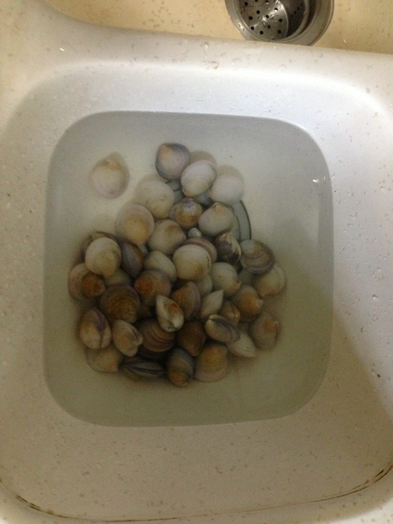 蒜茸炒花蛤,把<a style='color:red;display:inline-block;' href='/shicai/ 1816'>花蛤</a>洗干净后用开水泡到开壳