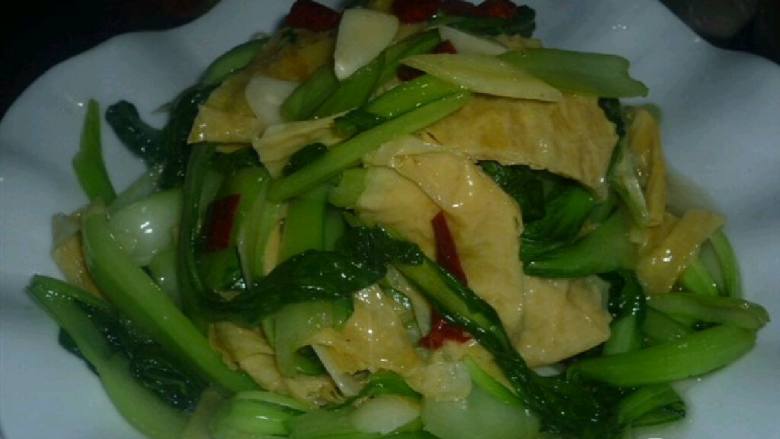 青菜炒豆皮