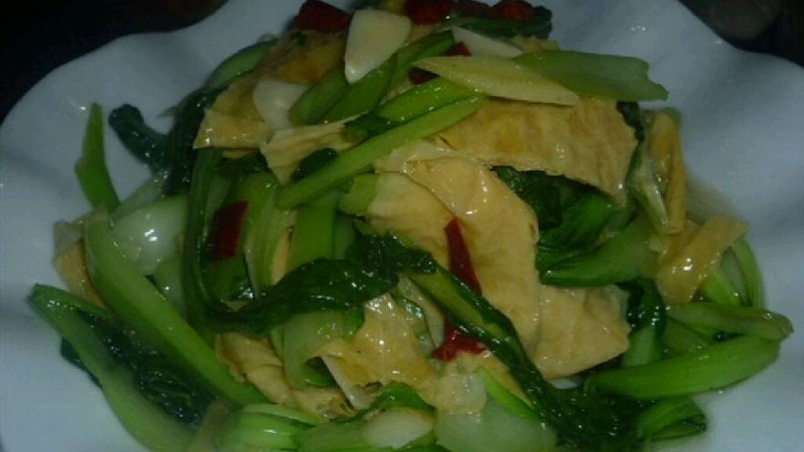 青菜炒豆皮