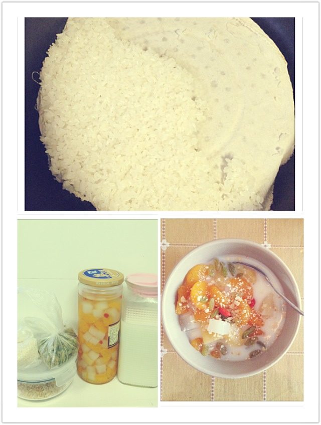 冷饮八宝饭,<a style='color:red;display:inline-block;' href='/shicai/ 498'>糯米</a>洗净浸泡后上锅蒸熟放凉。