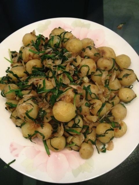 韭菜虾皮炒土豆