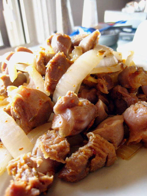 炒烤鸡胗