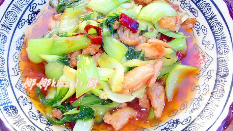 香辣白菜梗炒肉片