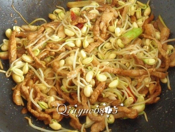 肉丝炒黑豆芽#有个故事#        ,根据口味放盐。