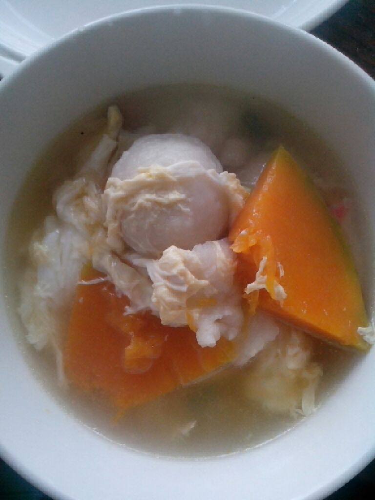 南瓜肉丸鸡蛋汤