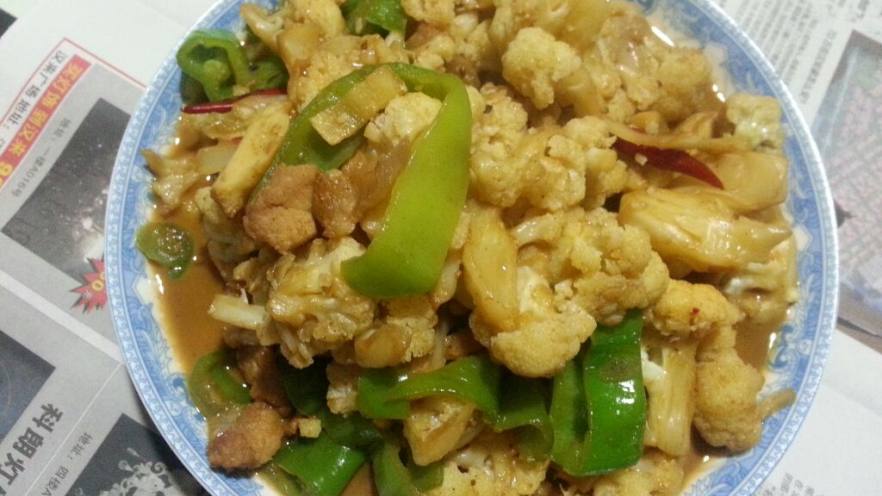 五花肉烧花菜