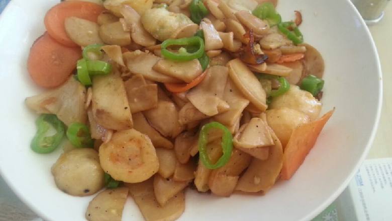 杏鲍菇炒鱼丸