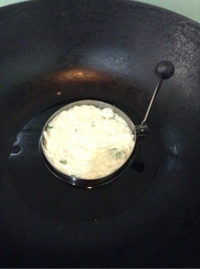 家庭版萝卜丝饼,放入萝卜丝面糊