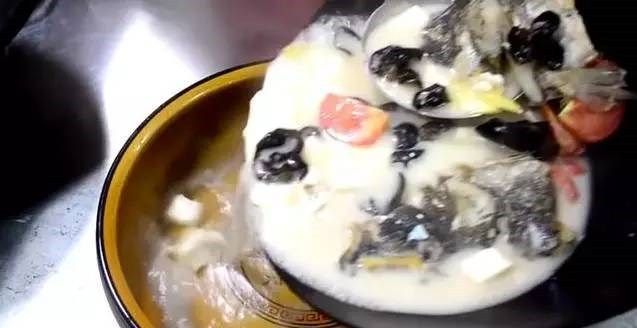 番茄鱼头豆腐汤,等汤汁完全烧白之后,然后倒入适量的盐,稍微翻炒下鱼头汤,让盐均匀分散开来,接下来就可以出锅了。