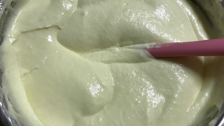 半熟芝士(6寸圆模),这是第二次拌好的样子。