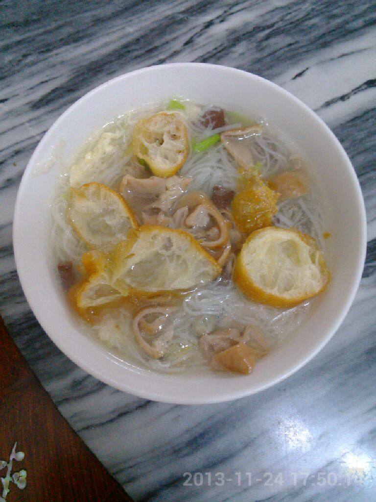 蛋花瘦肉面线糊,成功了
加料...猪大肠和油条可选