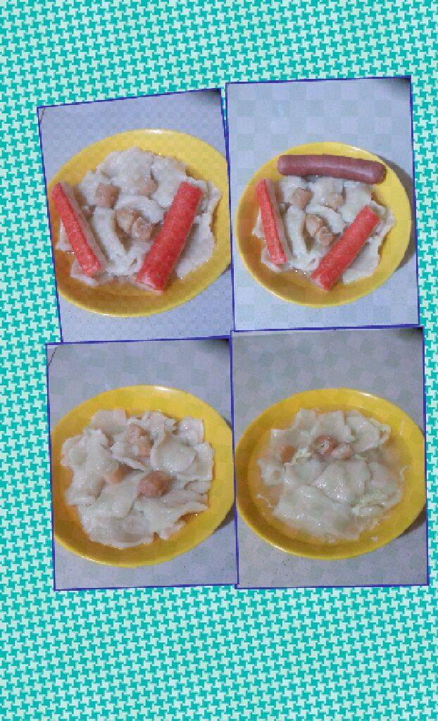 面疙瘩(面粉粿),加少许麻油就可以起锅。