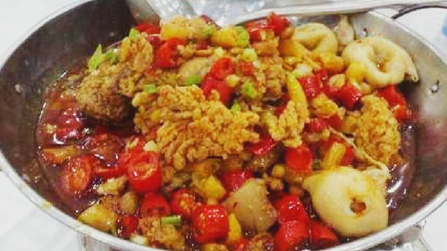 自制干锅鱼杂