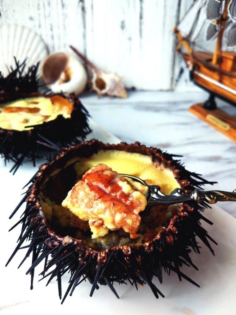 豆浆海胆蒸蛋,完成图