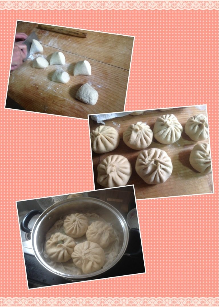 香菇青菜包,发面团柔好，分切，包包子。醒40分钟上锅，蒸12分钟起锅。