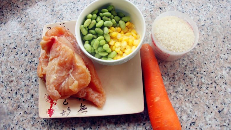 五彩鸡丁焖饭,准备食材