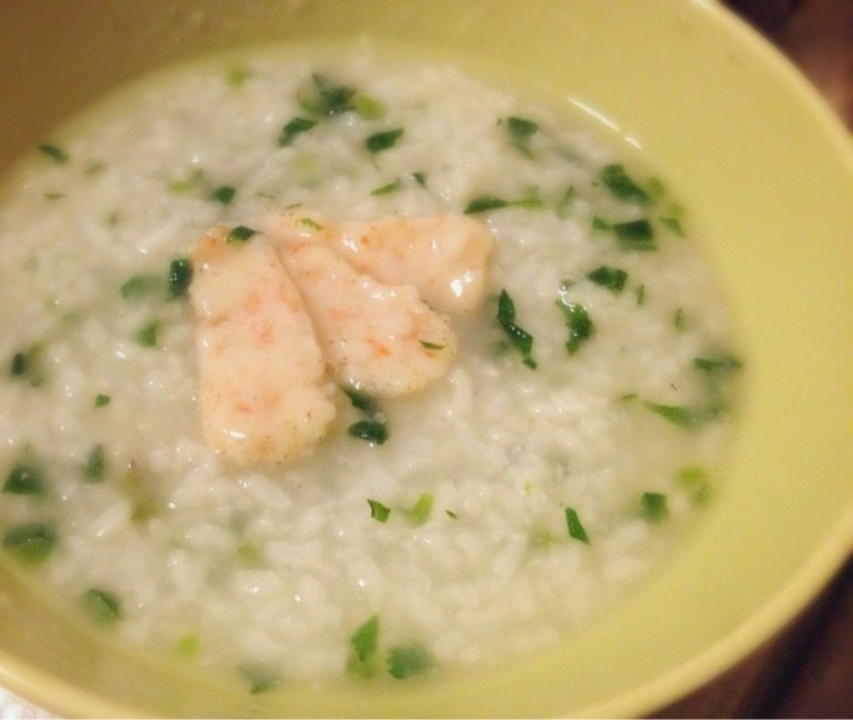 虾仁青菜粥