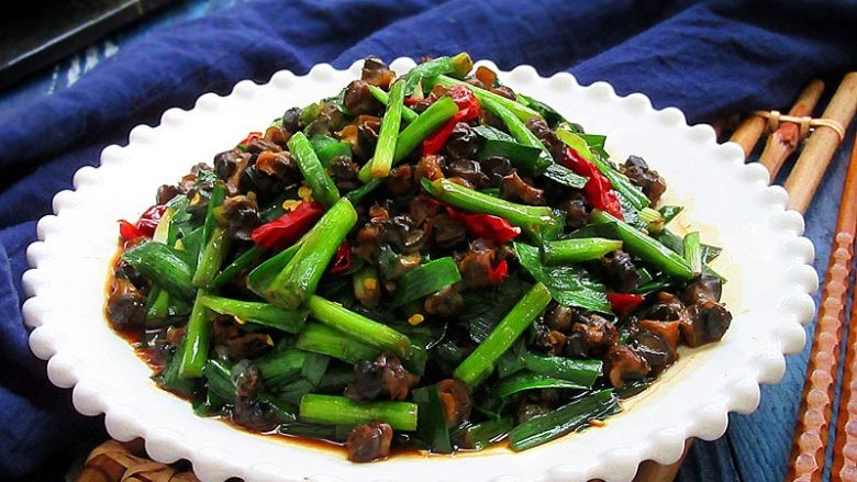 韭香螺蛳肉,装盘,美味即享