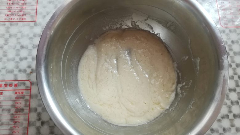 草莓蛋糕盒子, 十字切拌手法拌匀,不要画圈搅拌