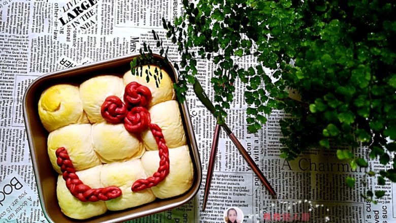南瓜椰蓉面包(无油版), 成品图
