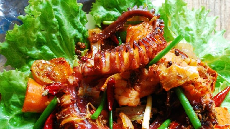 鲜香麻辣章鱼足,成品。