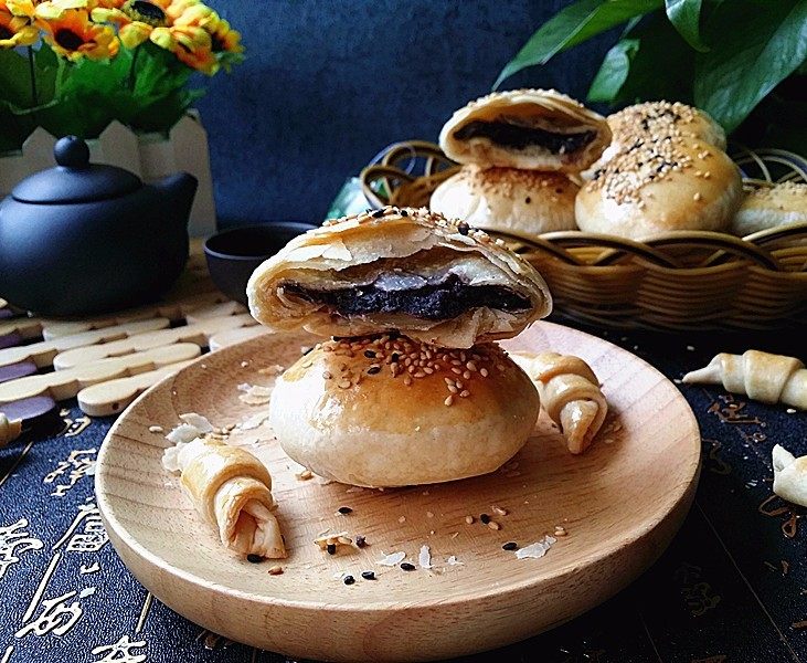 桑茸黑芝麻酥烧饼