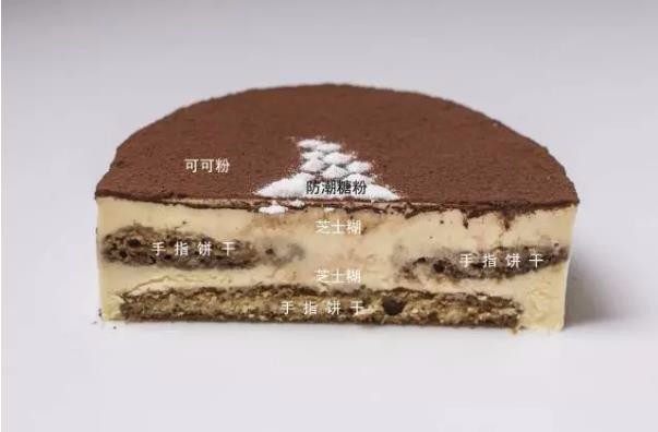 米其林私藏提拉米苏,
第四步，冷冻四个小时后脱模，顶部撒上可可粉，进行装饰即可。
