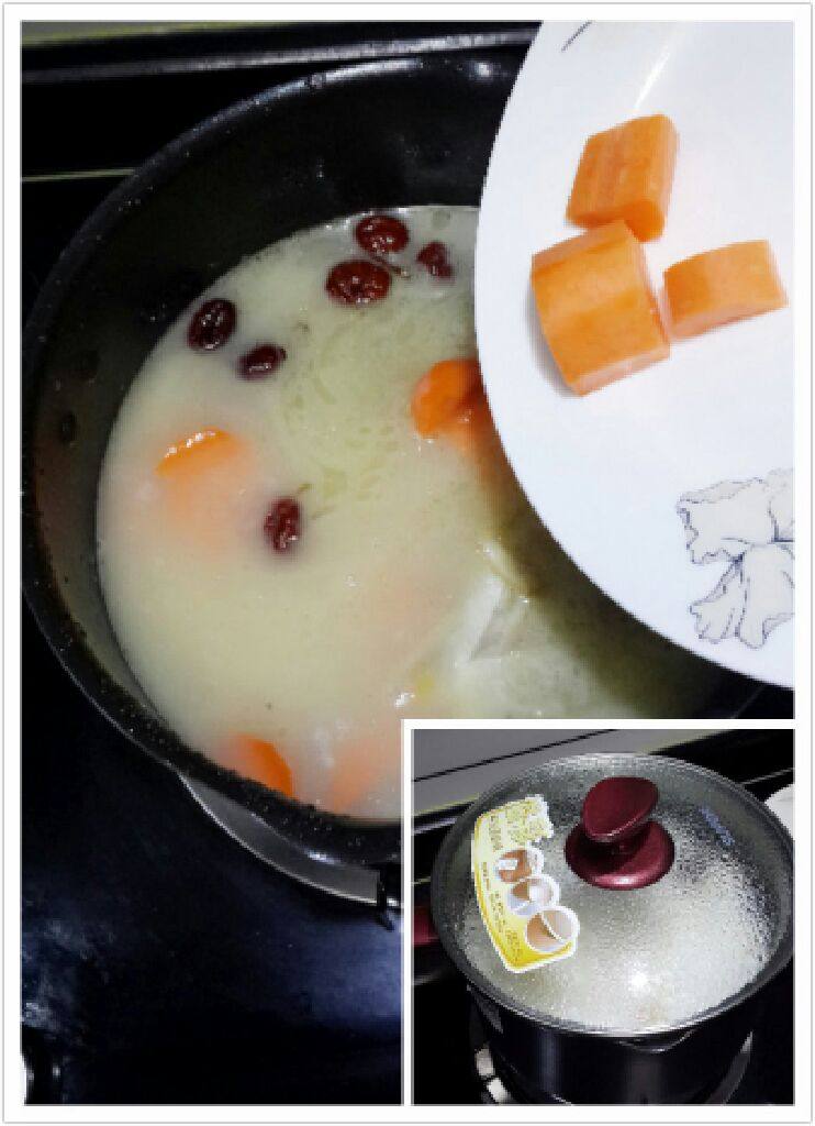 美味养生鲫鱼汤,汤面奶白色再放胡萝卜