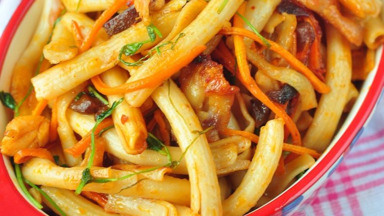 奥尔良空心炒面,成品。