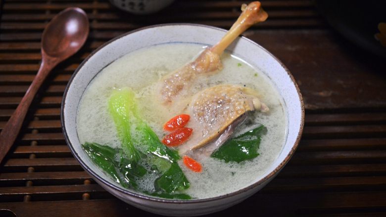 小油菜咸鸭煲