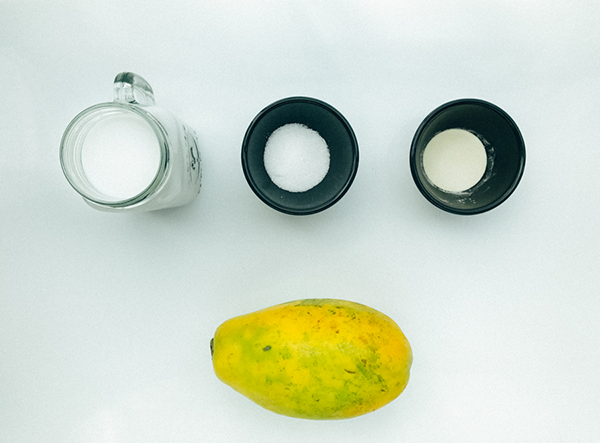 木瓜牛奶冻,原料图