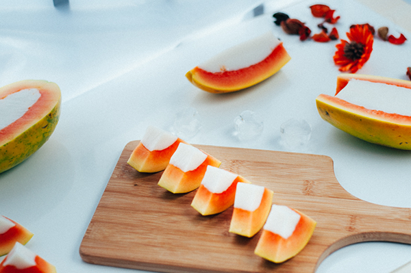 木瓜牛奶冻,成品图