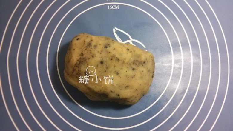 黑美人【奶香曲奇广式月饼】附：自制芸豆馅,取10G碎饼干和270G做好的基础芸豆馅揉合在一起即成奶香曲奇馅