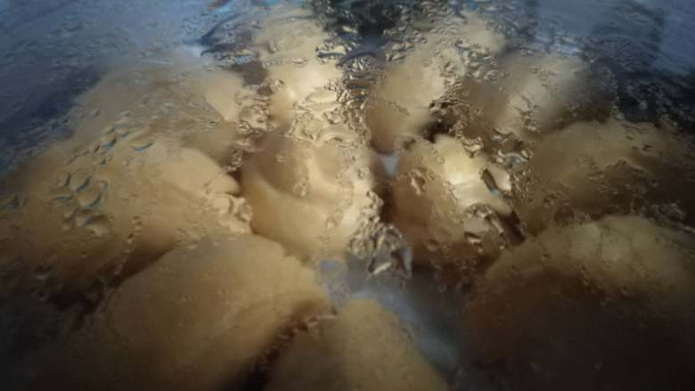 大地的礼物:南瓜全麦刀切,第二天早上将整个蒸锅从冰箱中取中,大火开蒸。