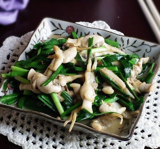 蛏肉炒韭菜